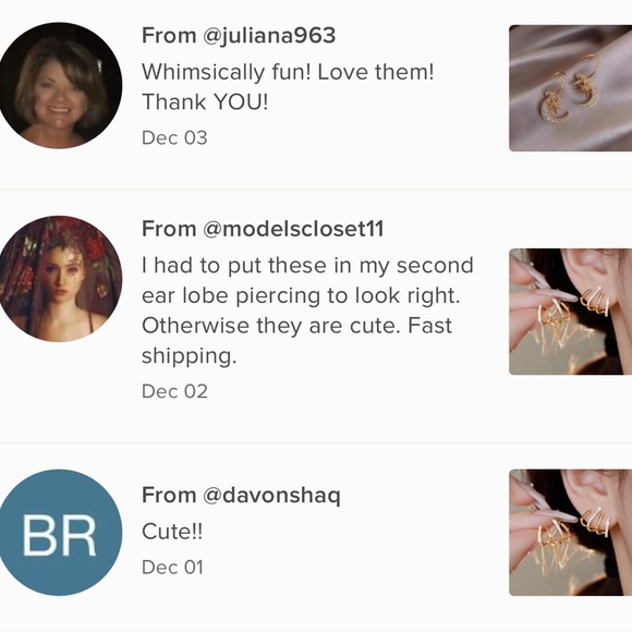 Moon and Star gold color earring - Picture 2 of 5